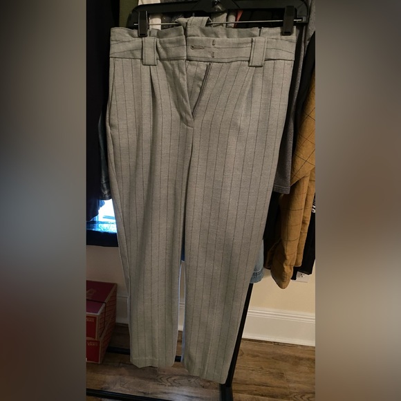 Express Pants - EXPRESS High waisted pin stripe pant with tie belt